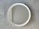 Miroir mural rond en plastique beige de l'ère spatiale