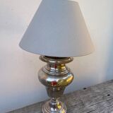 Large silver metal lamp with classic baluster o