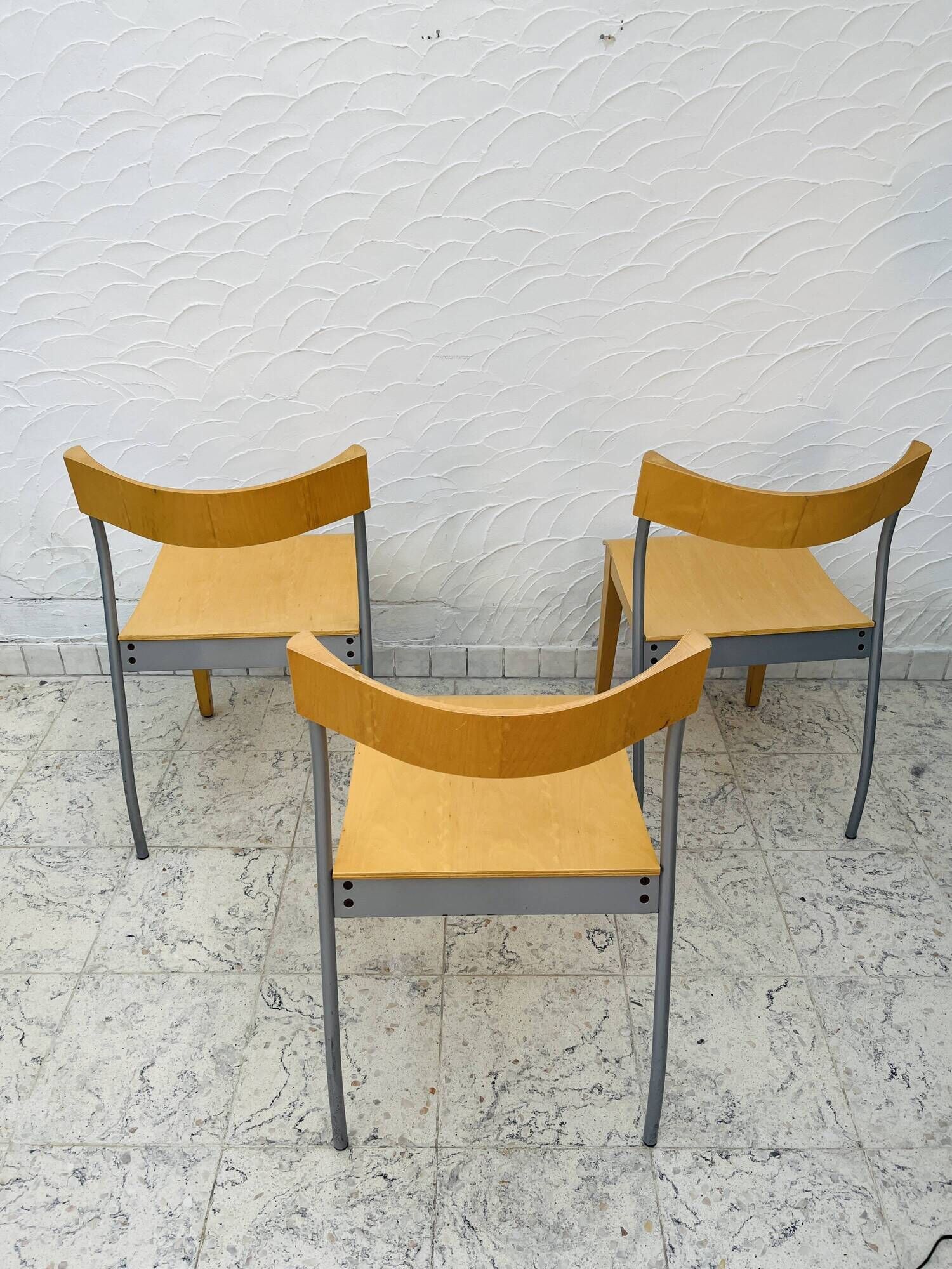 Set of 3 IKEA Nordisk chairs 1999 made in Italy