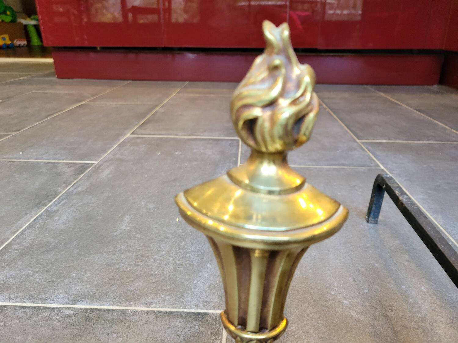 Gilded bronze andirons