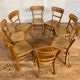 Series Lot of 8 chairs bistro Luterma in light wood Year 1950