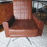 Swivel armchair skai and chrome 60s