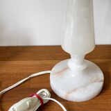 Vintage geometric alabaster stone lamp