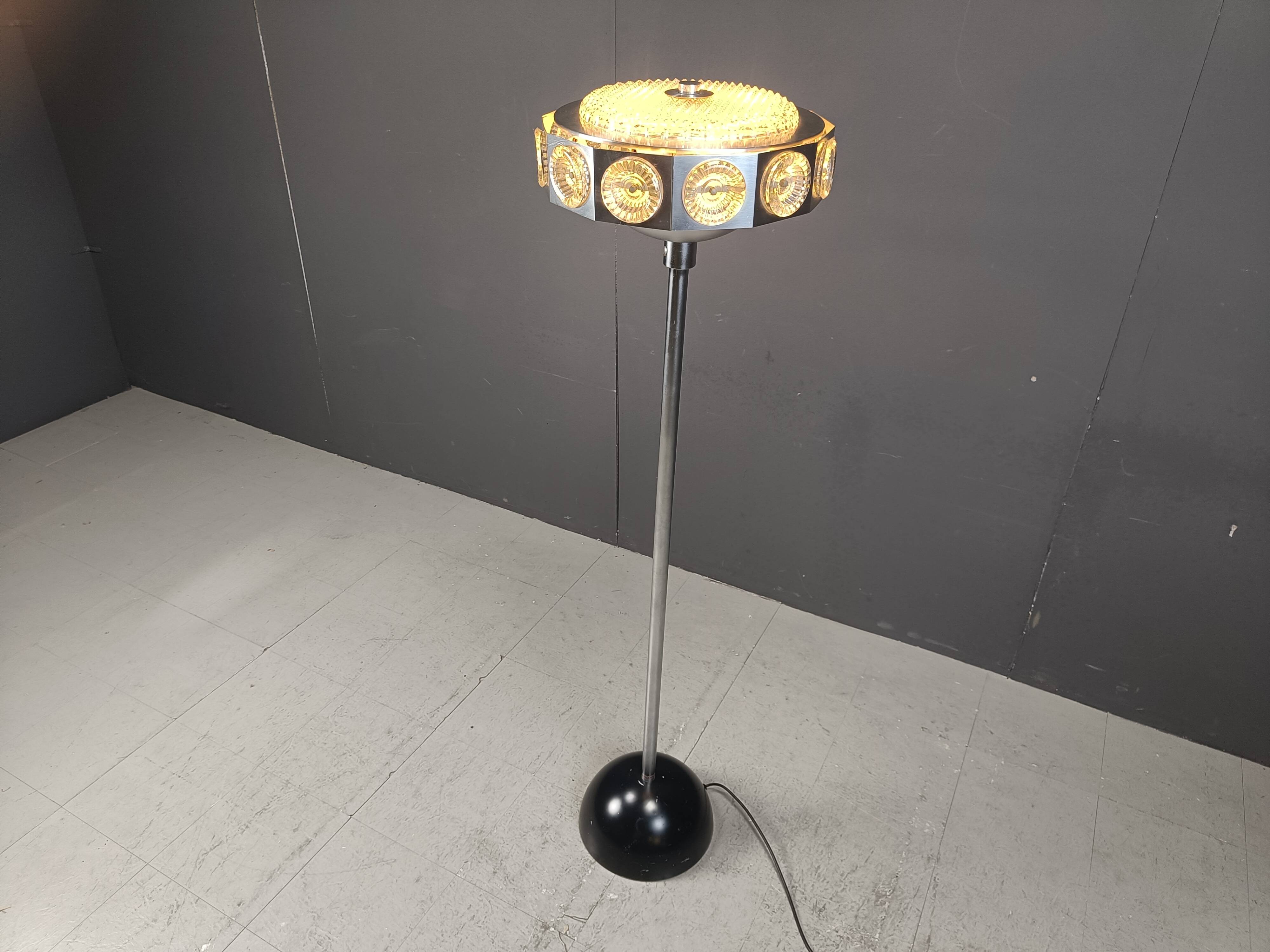 Vintage spacec age ufo floor lamp, 1970s