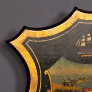 Antique 19thC English Hand Painted Essex Armorial Shield