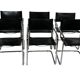 Ensemble vintage de 6 chaises à structure tubulaire Mart Stam design cuir