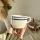 Lot de 4 grandes tasses vintage dépareillées en porcelaine bleu et blanche - Cottage core