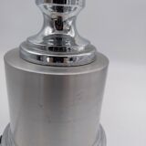 Lamp base in brushed and chromed aluminum