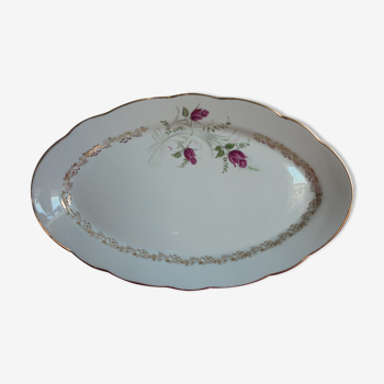 Plat de service ovale Porcelaine Chauvigny  39 x 24 cm