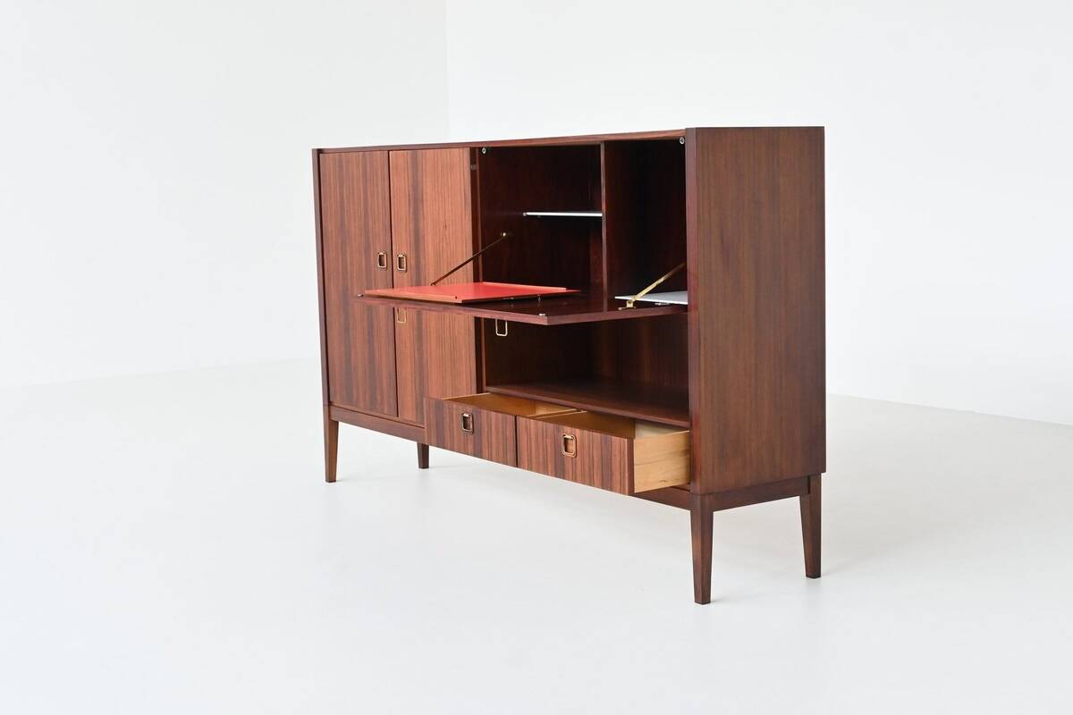 Topform highboard rosewood and brass Netherlands 1960