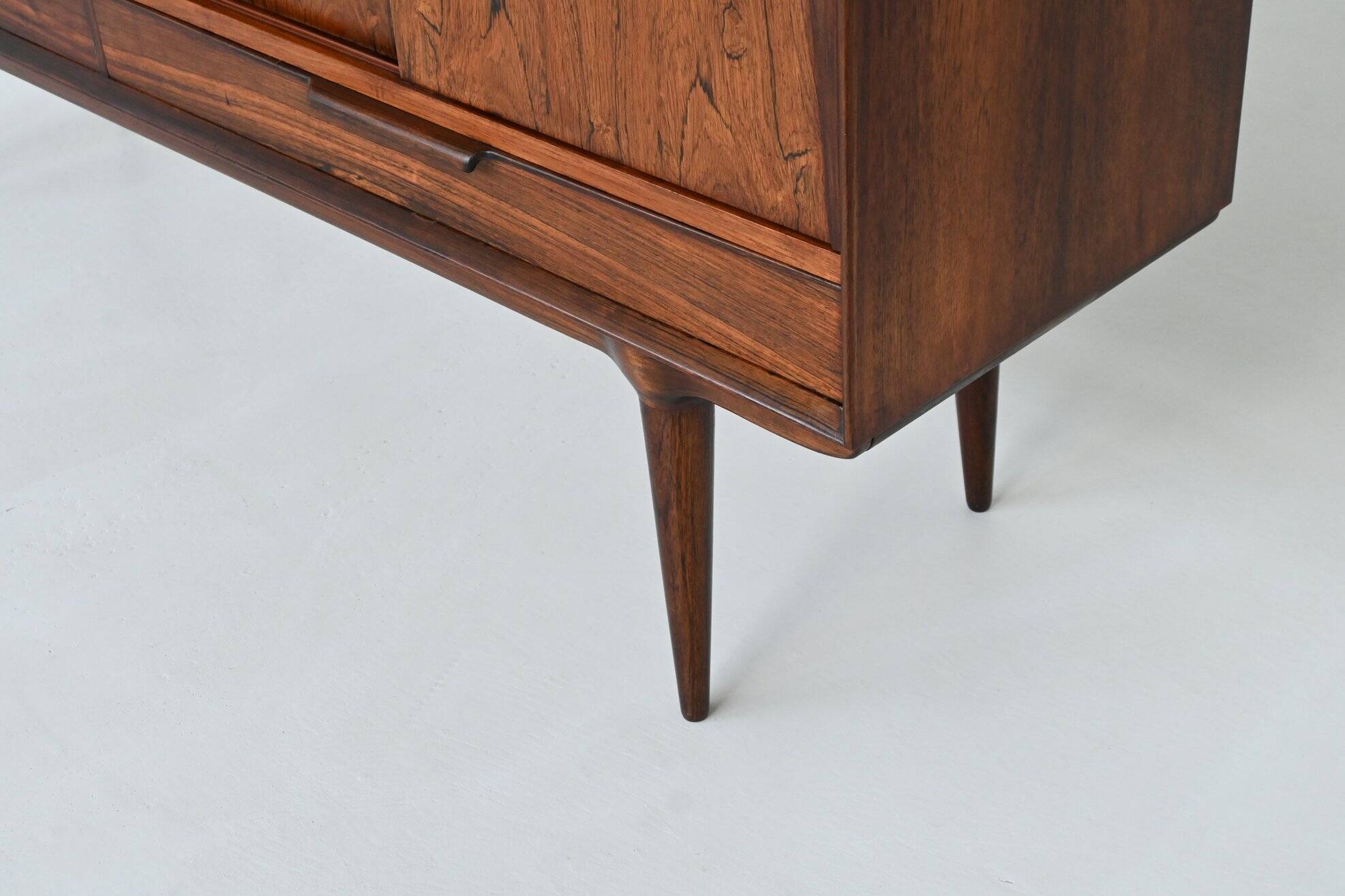 Gunni Omann highboard model 13 in rosewood Omann Jun Denmark 1960