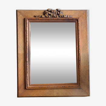 Miroir ancien en bois noeud Gustavien