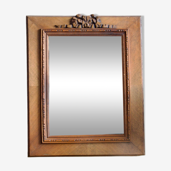 Old Gustavian knot wooden mirror