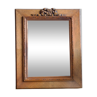 Miroir ancien en bois noeud Gustavien