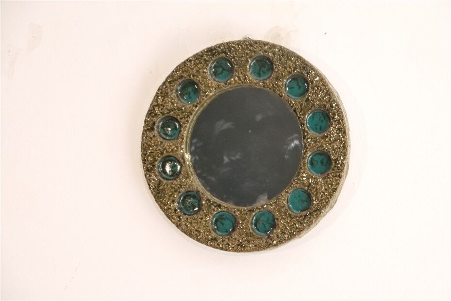 Vintage Scandinavian ceramic mirror 1960