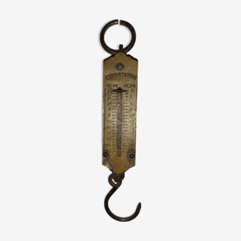 Iron / brass pocket scale - 20kg - old measuring instrument