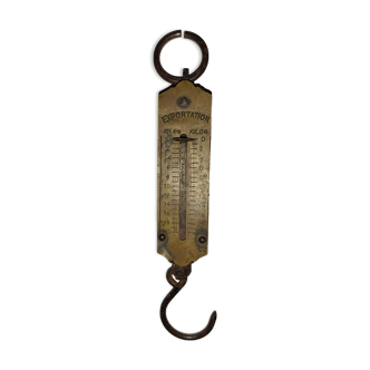 Iron / brass pocket scale - 20kg - old measuring instrument