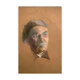 Pastel painting "man in the beret" circa 1950