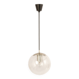 Small Limburg chrome pendant light with transparent glass ball, Germany, 1970s.