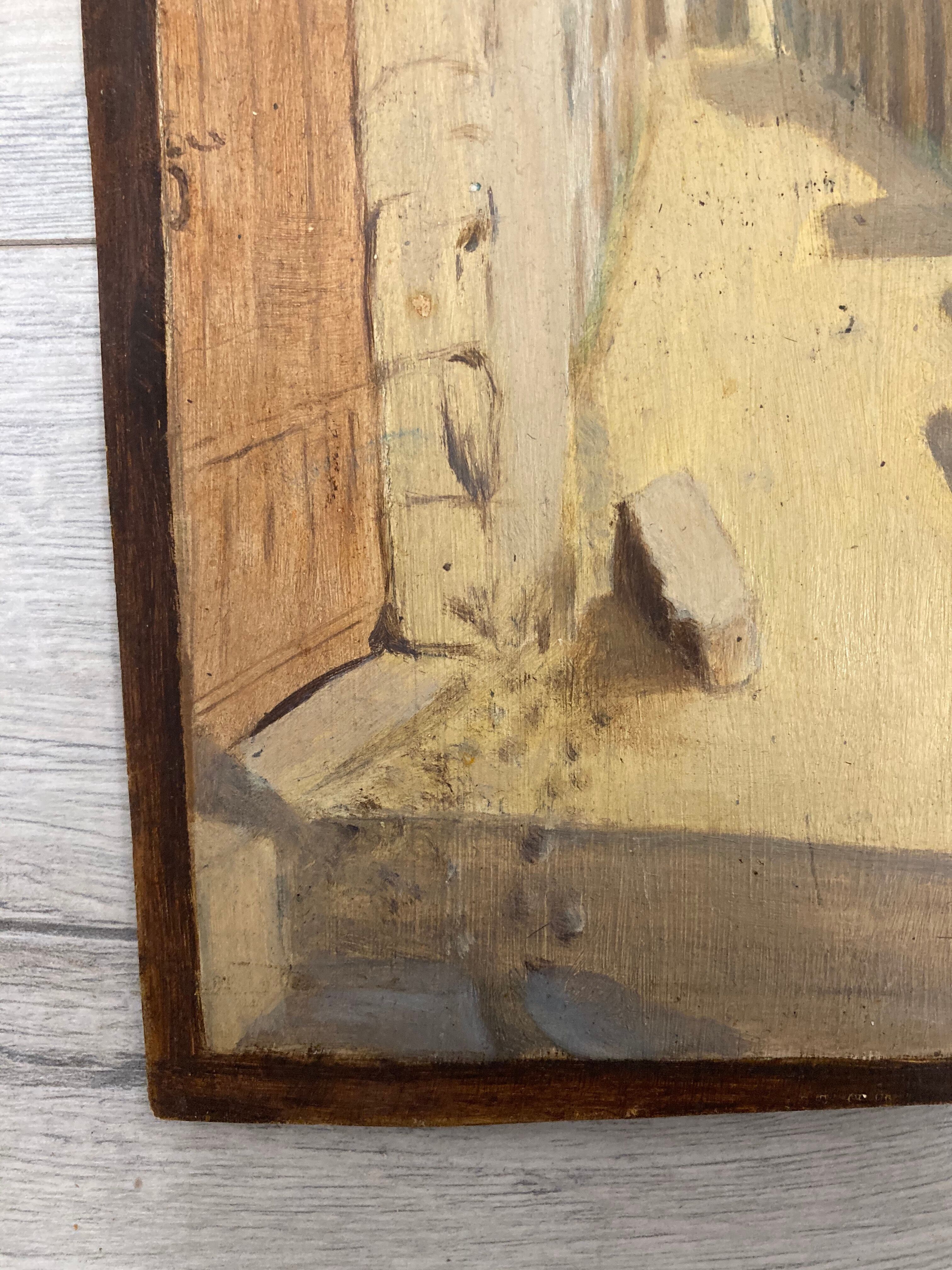 Huile sur carton vintage