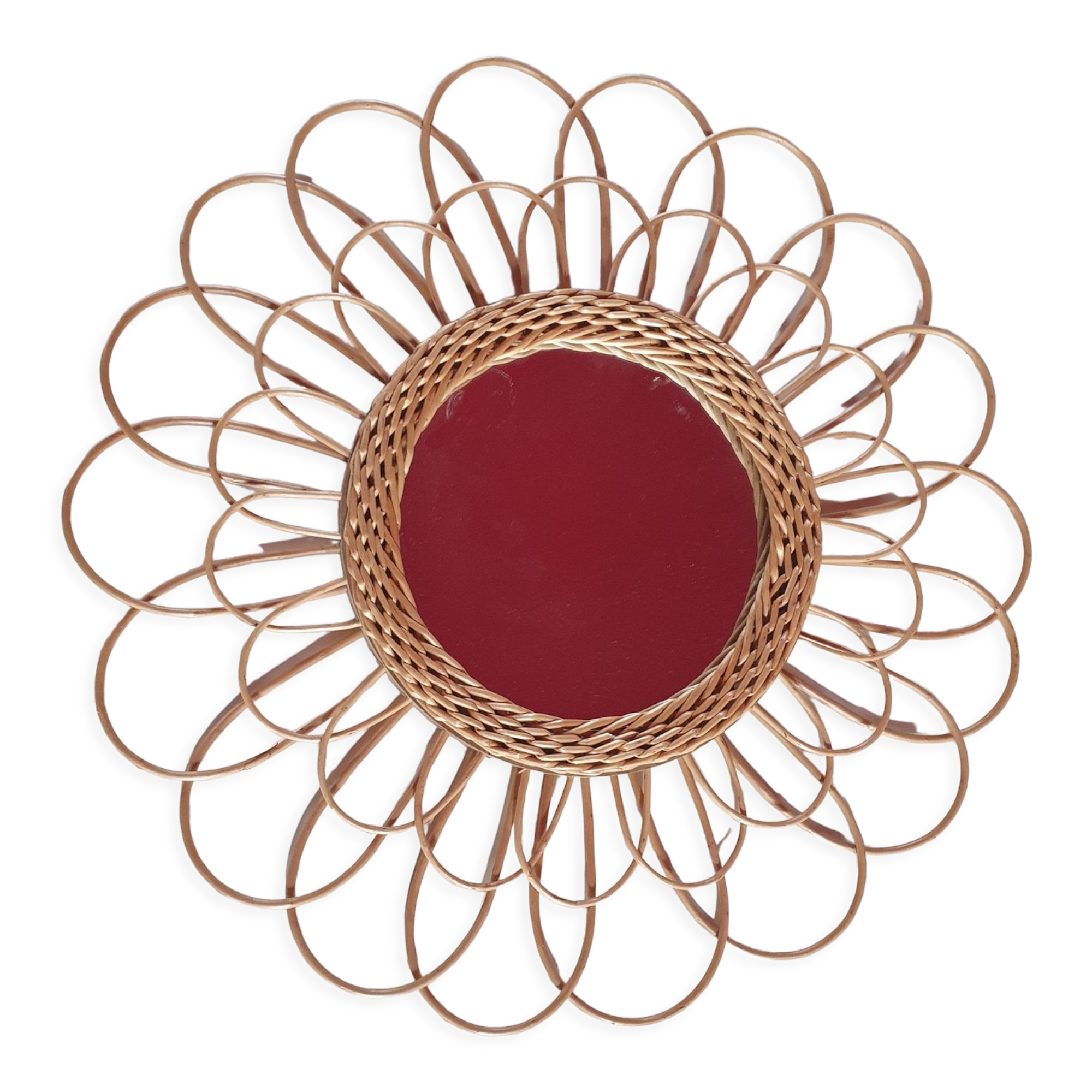 Sun mirror rattan wicker diam 56 cm