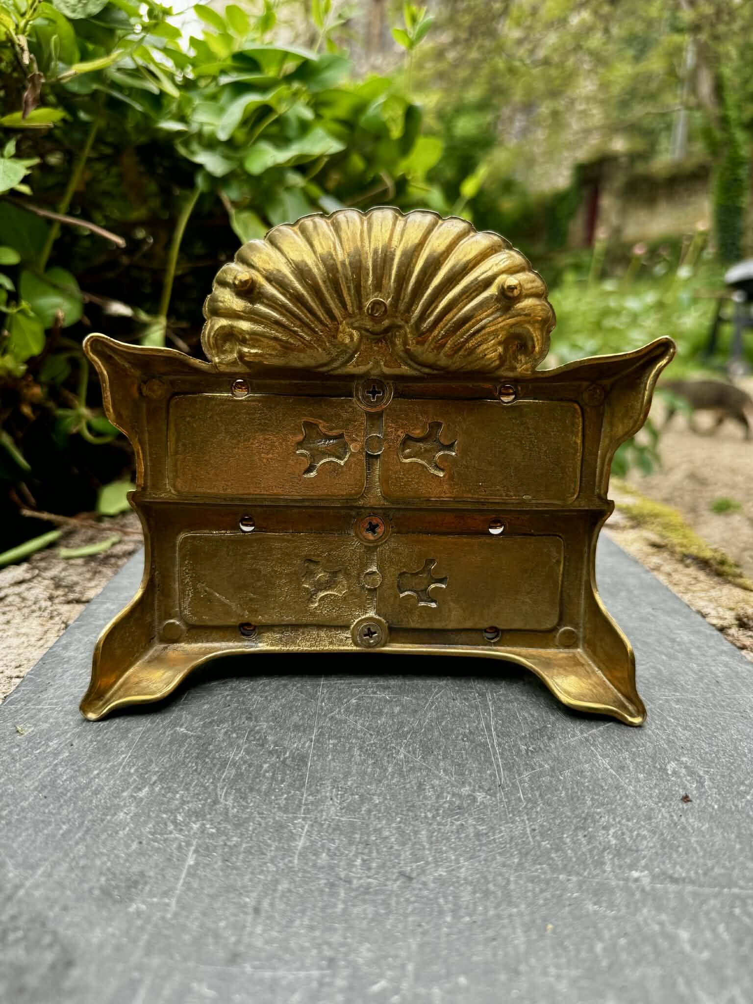 Brass magazine and letter holder in Louis XV baroque style.