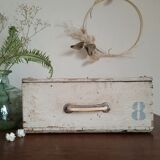 Old wooden box patinated white