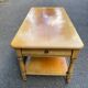 Vintage solid wood coffee table with 2 drawers 1960