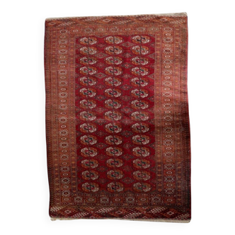 Authentic antique Turkmen Tekke rug 134cm x 183cm - Gul motifs (1C1197)