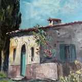 HST painting "Mediterranean landscape" by Louis AUDREY (19th-20th centuries)