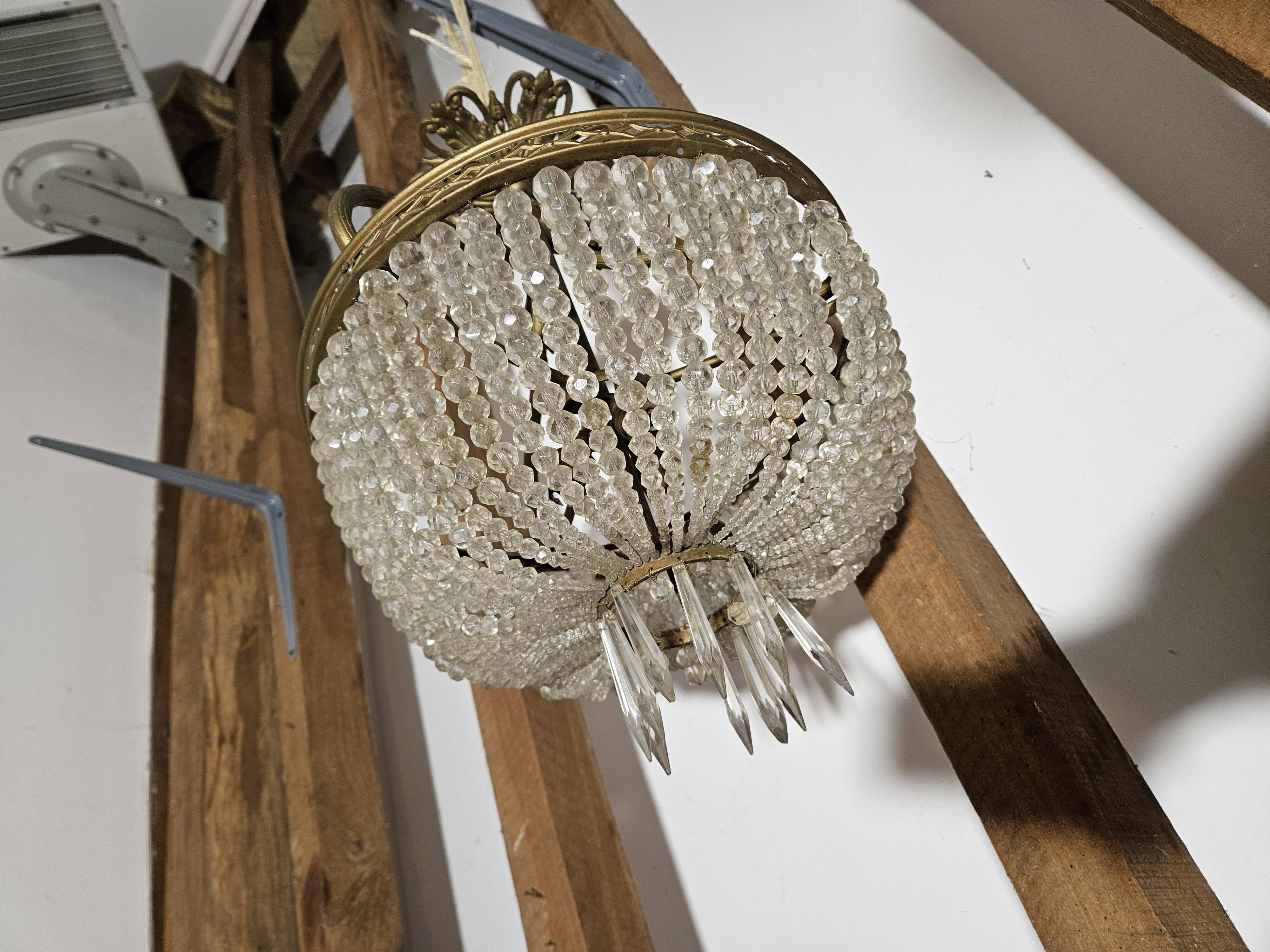 Napoleon III basket chandelier with tassels