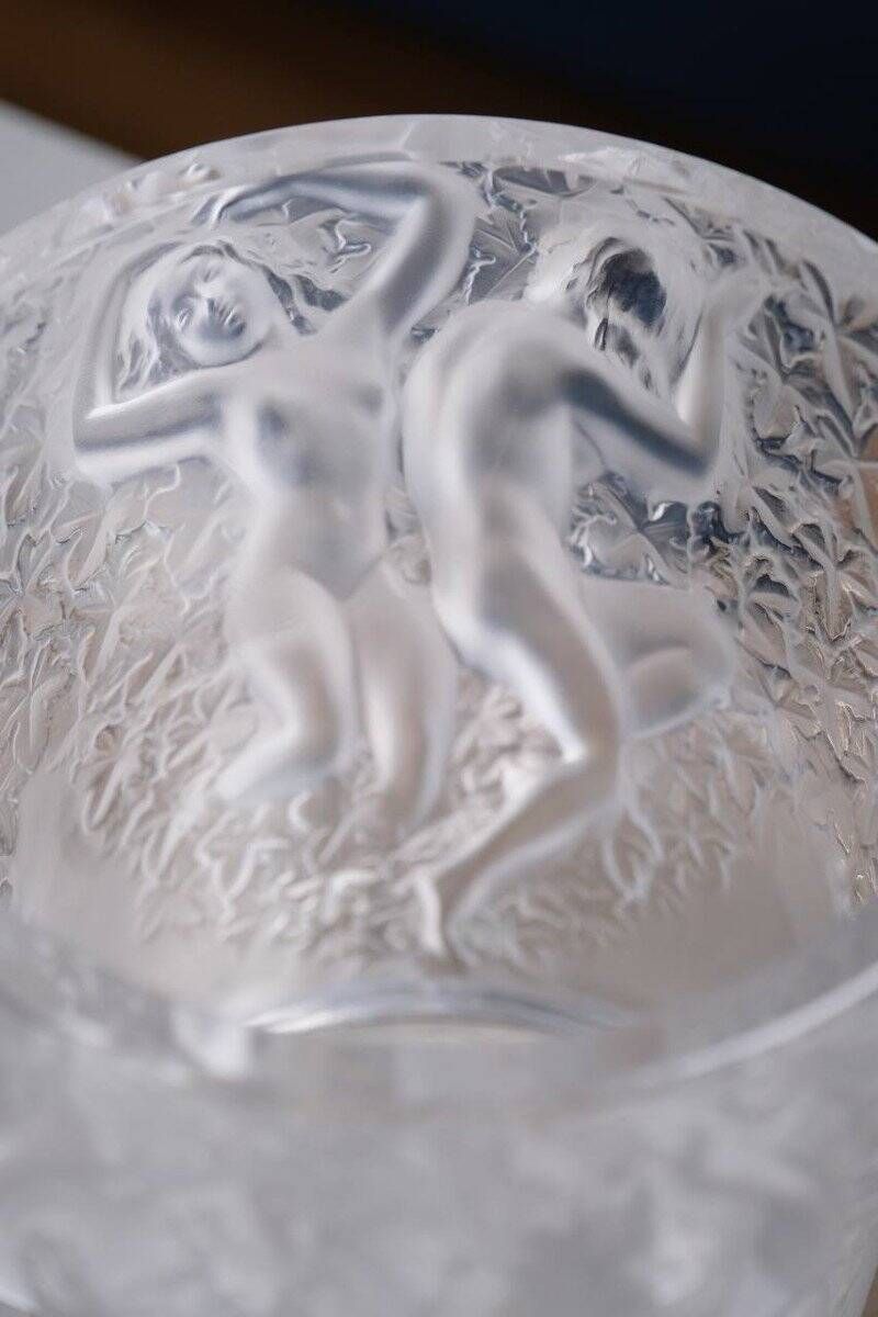 Champagne Bucket “Ganymede” Crystal Vase by Lalique, 20th Century
