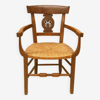 Fauteuil paillé directoire