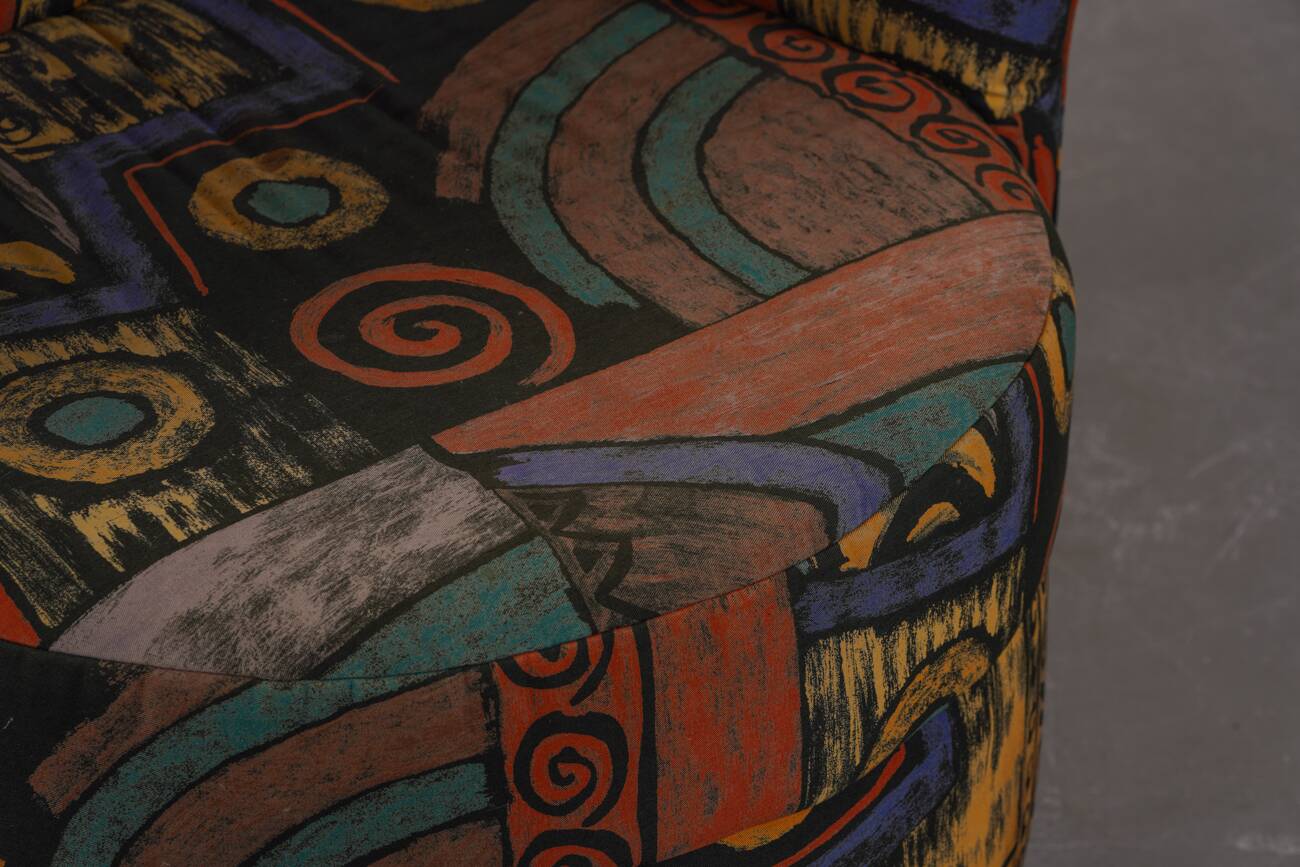 Postmodern abstract upholstery armchairs, Germany 1980s set of 2
