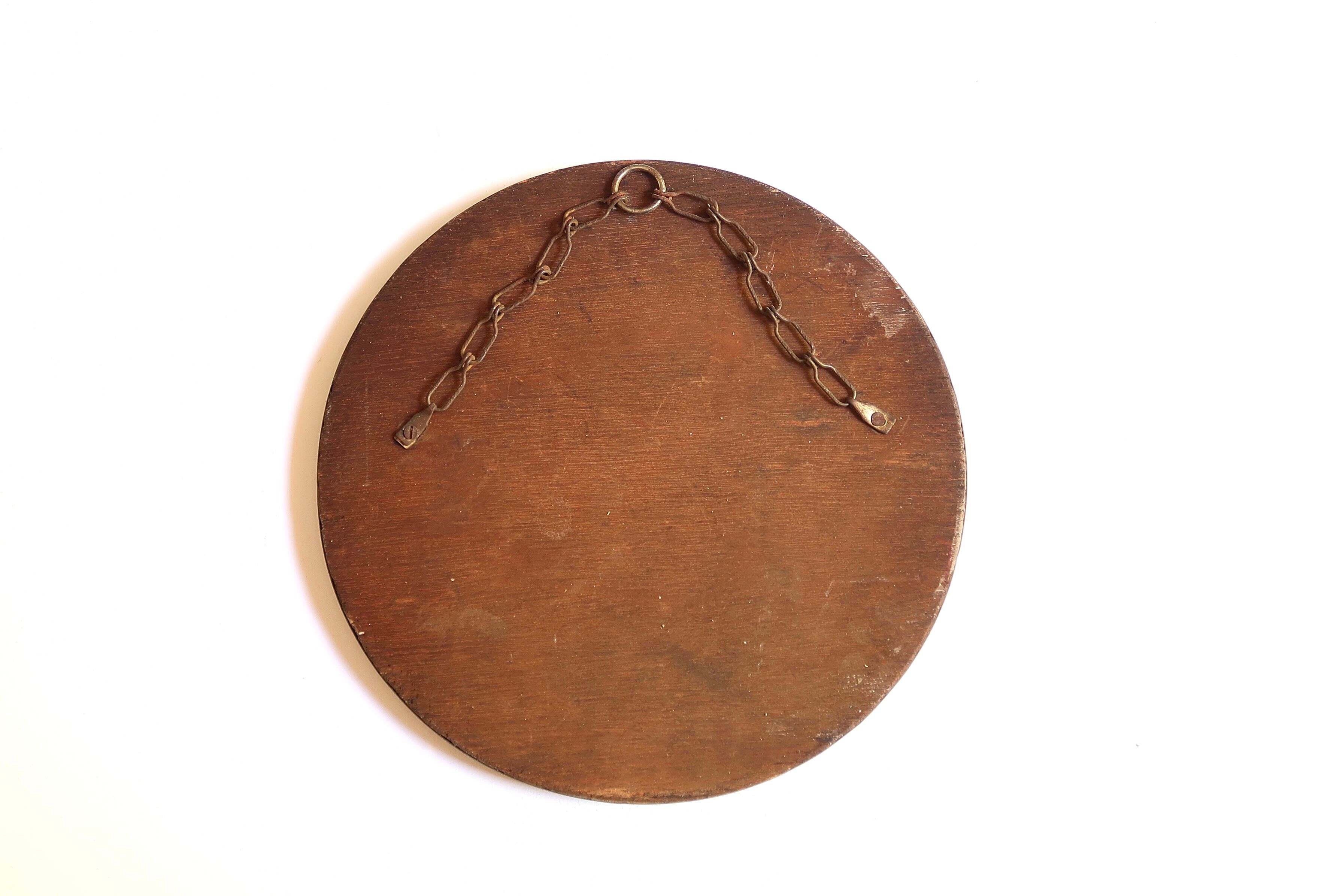 Round brass porthole mirror, 60s