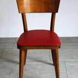 Vintage red skaï bistro chair
