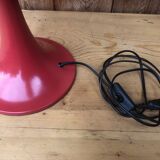 Standing lamp with vintage orange red lampshade