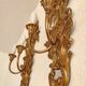 Louis XVI wall lamps Rocaille gilded carved wood antique mirror glass