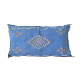 Blue berber cushion made of cactus silk