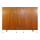 XL Vintage mid century modern 5-door wardrobe in teak, Italian style 1960s