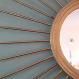 Vintage gold metal sun mirror