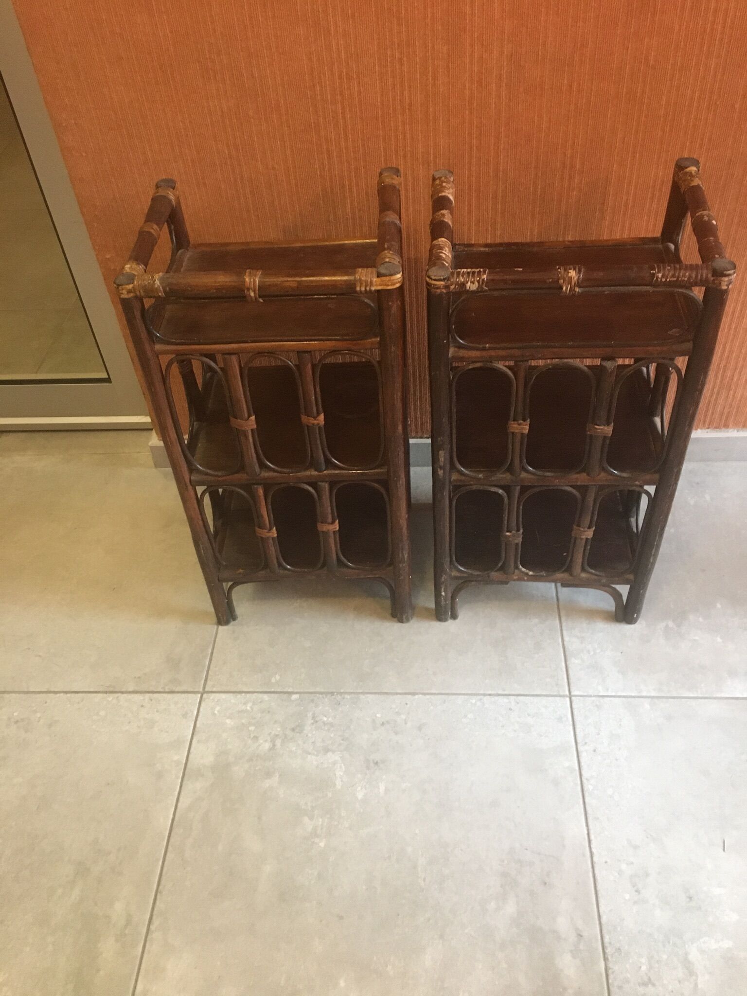 Vintage rattan bedsides