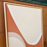 Taupe and black diptych painting