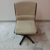 2 vintage swivel wooden office chairs year 70