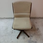 2 vintage swivel wooden office chairs year 70