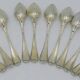 12 teaspoons, coffee, sterling silver Vieillard, vermeil, model Filet droit.