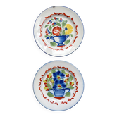 2 St Clement Luneville plates, 19th century, floral pattern