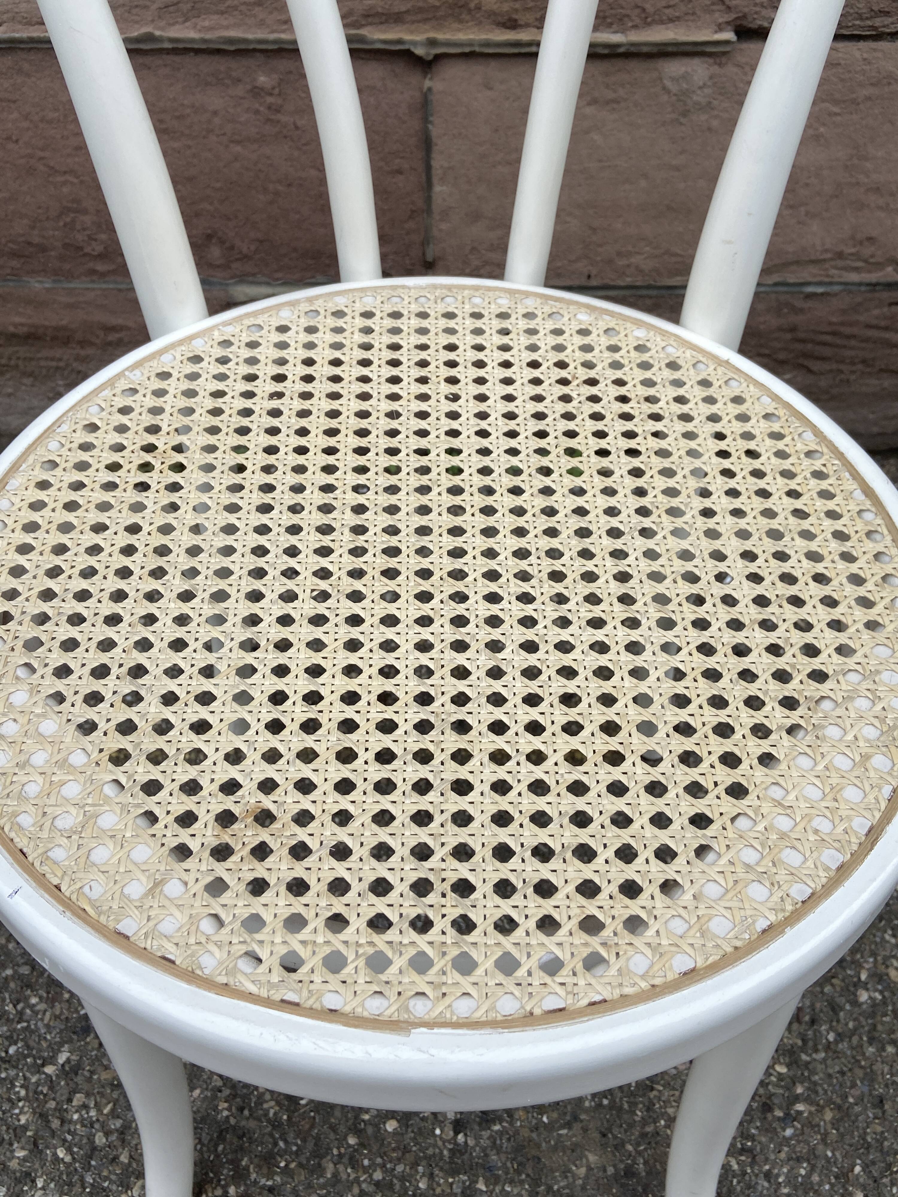 2 shabby chic bistro chairs in vintage curved wood