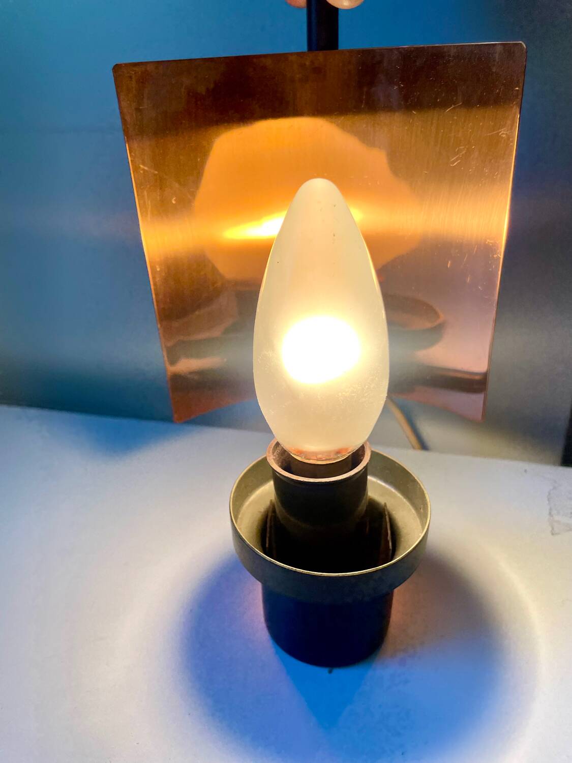 Applique murale Art Déco scandinave en métal/cuivre vintage