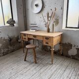 Blonde walnut desk and pine top 1900